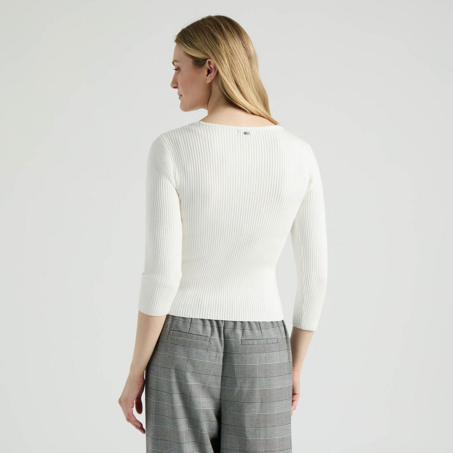 Mexx Pull à manches ¾ col carré pour femmes