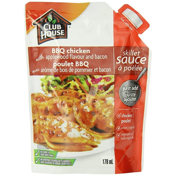 Club House, Mélange Sauce / Assaisonnement / Marinade, Poulet BBQ au Bacon, 178g 178 ml