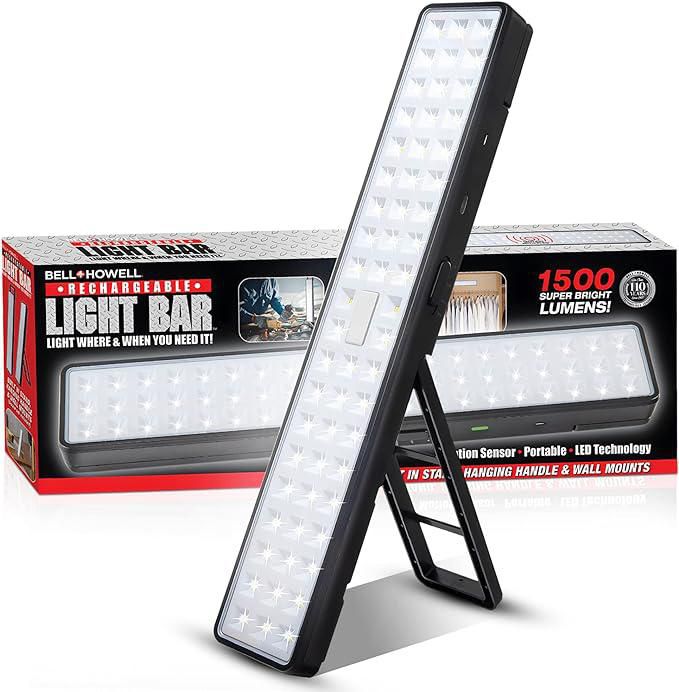 Bell Howell Rechargeable Light Bar 1000 Lumens Super Bright Motion Activated Portable Light Bar