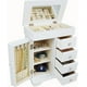 Armoire blanche avec quatre tiroirs et couvercle rabattable – image 1 sur 2