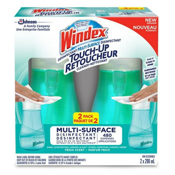 Desinfectant Multisurfaces Windex Retoucheur - Parfum Frais 2 PK