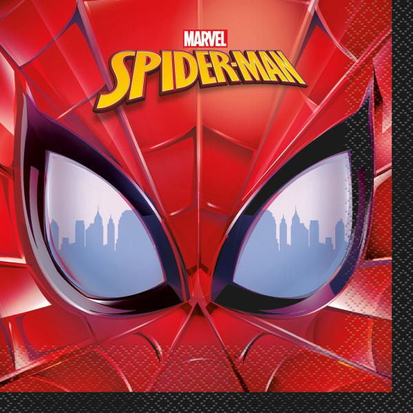 Spiderman Serviettes, 16CT 2 plis, chacun mesure 16,5 x 16,5 cm plié