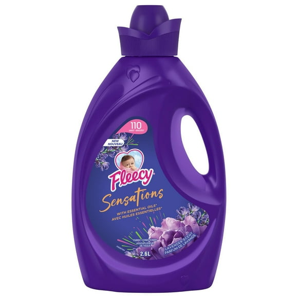 Fleecy Sensations Liquid Fabric Softener (Fabric Conditioner), Lavender Scent, 2.6 L - 110 Loads