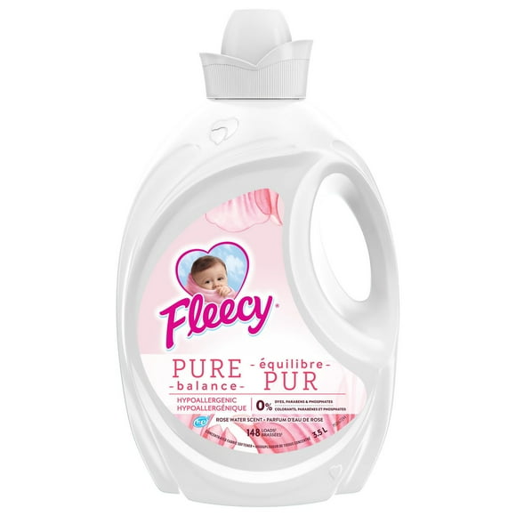 Fleecy Pure Balance Liquid Fabric Conditioner, Rose Water Scent, 3.5 L, 3.5 L - 148 Loads