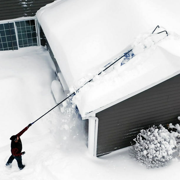 Râteau à neige pour toiture de 8,5 m de portée max. Snow Joe avec toile à  débris de 6 m 
