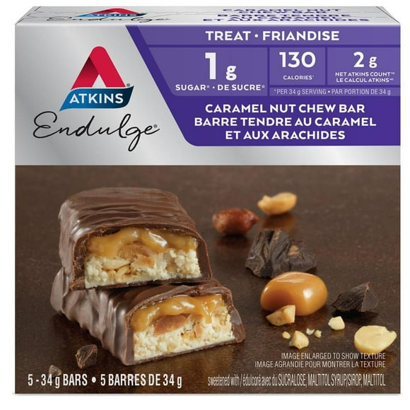 Barre tendre au caramel et au arachides Endulge d'Atkins