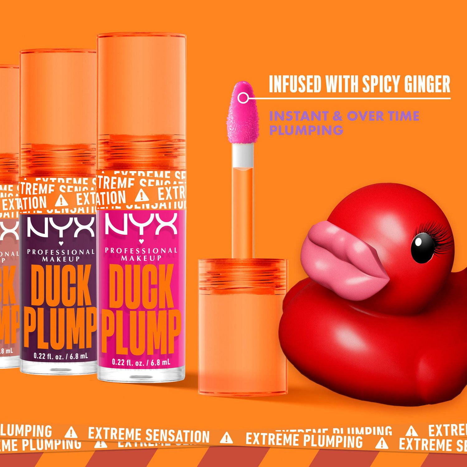 NYX PROFESSIONAL MAKEUP, Duck Plump High Pigment Lip Gloss, Plumping lip  gloss, High pigment color, Vegan formula - Strike A Rose (Pink), Infused  with spicy ginger 