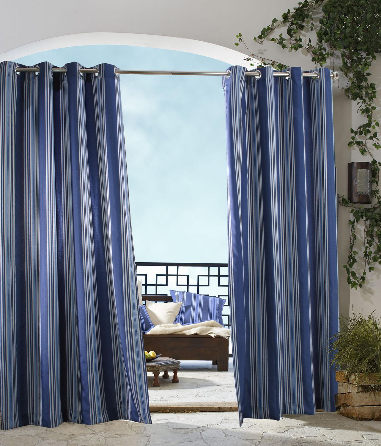 Indoor/Outdoor Décor Gazebo Stripe 2pk Curtains Walmart Canada