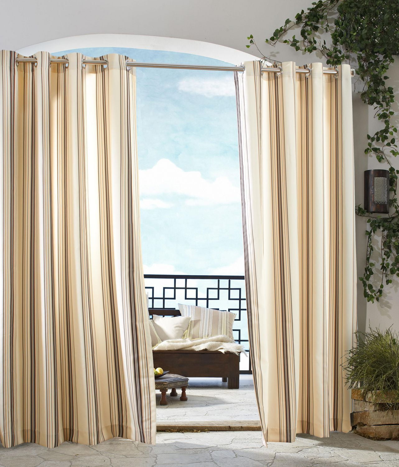 Indoor/Outdoor Décor Gazebo Stripe 2pk Curtains Walmart Canada