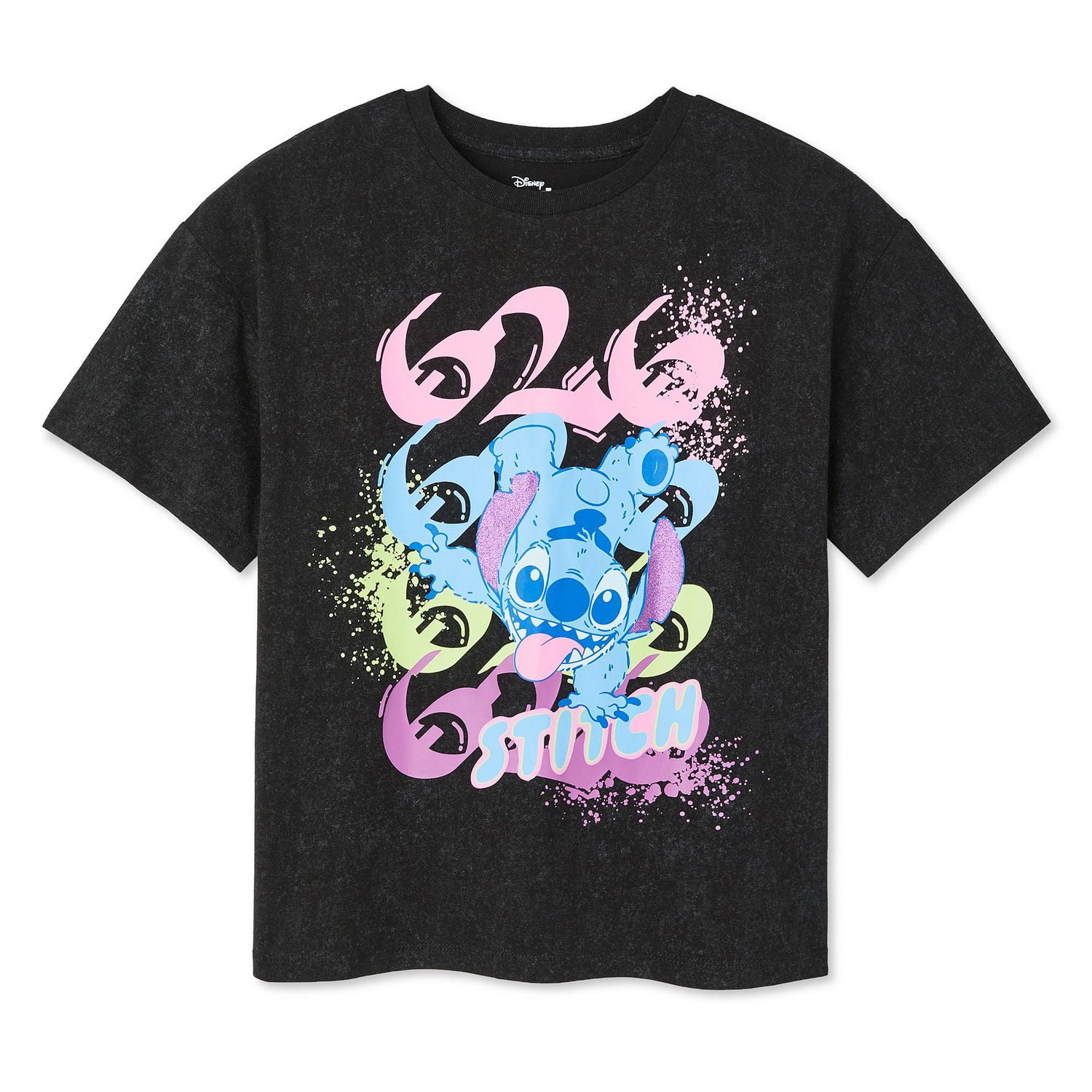 Disney Girls' Stitch Washed Tee