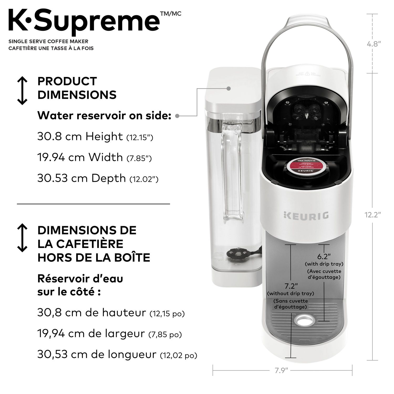 Keurig K-Supreme Single Serve K-Cup Pod Coffee Maker, 4 cup sizes
