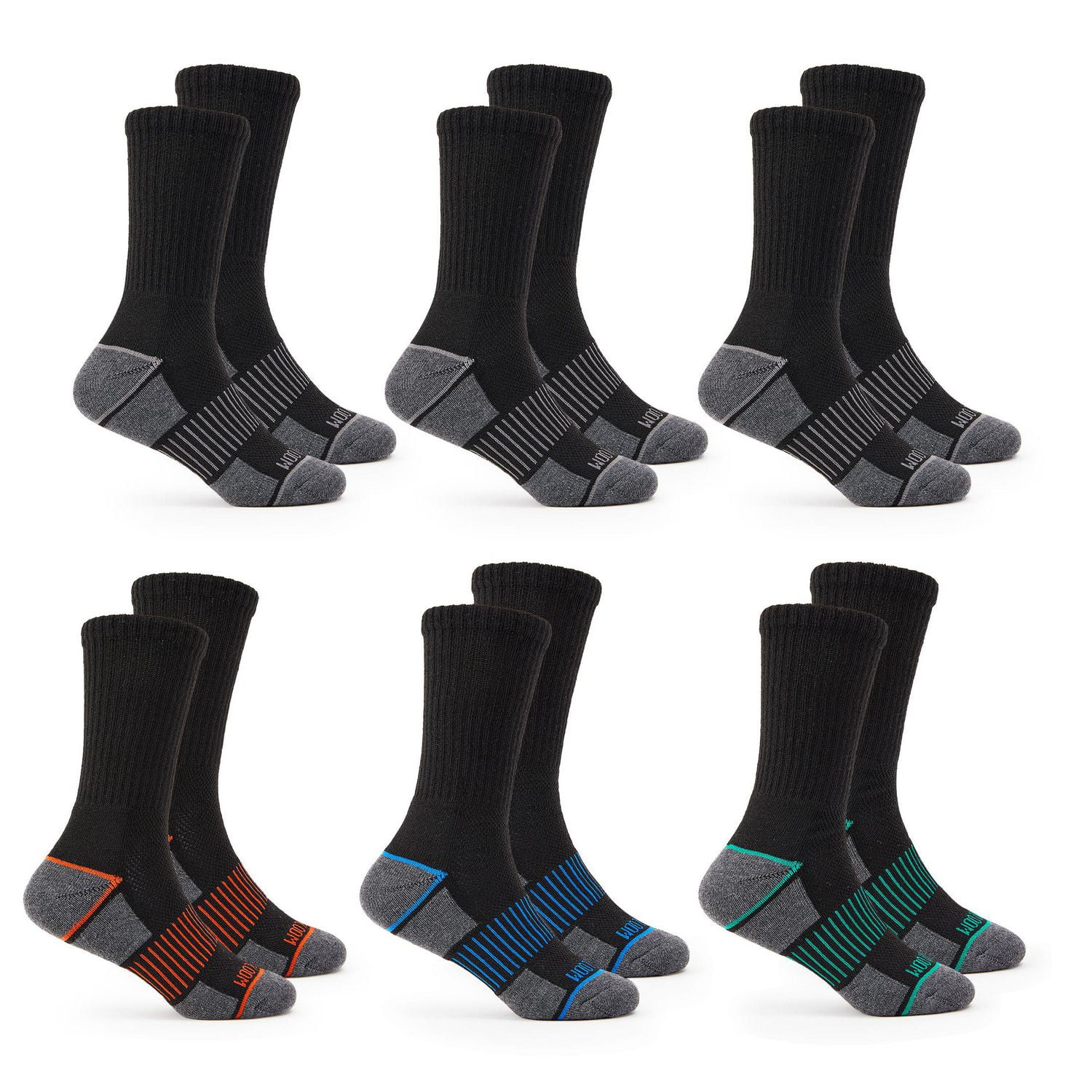 Fruit of the Loom - Boys 6 Pack Crew Socks, Crews