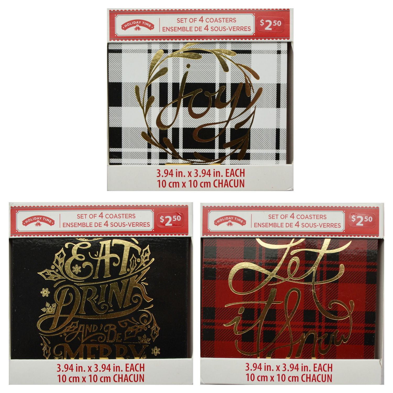 Holiday time MDF Home Design Coasters Walmart Canada