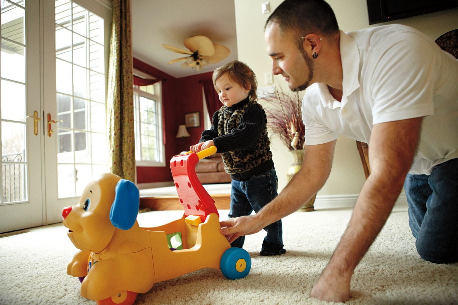 Fisher price laugh and learn stride to ride store puppy