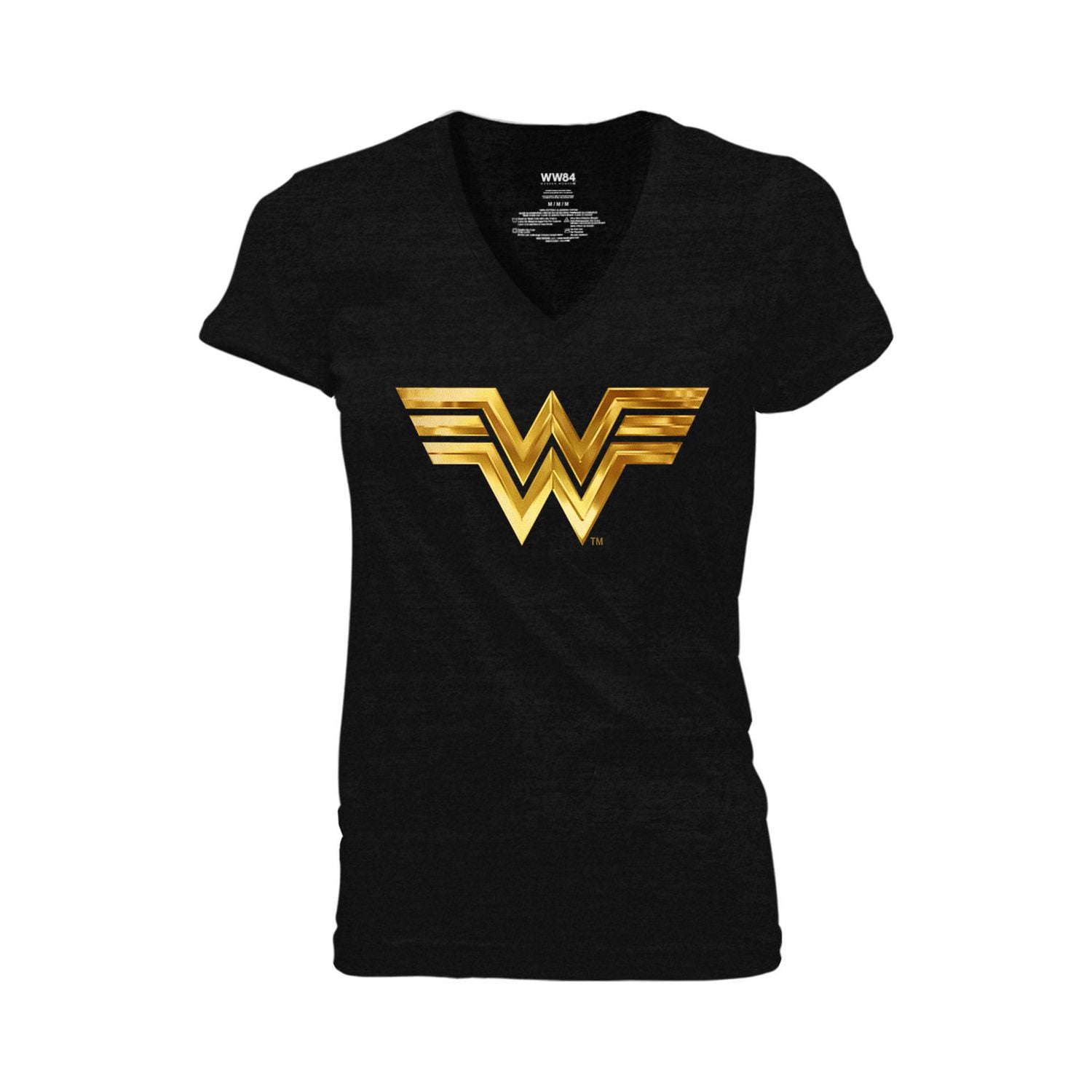 T-shirt à col en V avec logo chromé pour femme WW84
