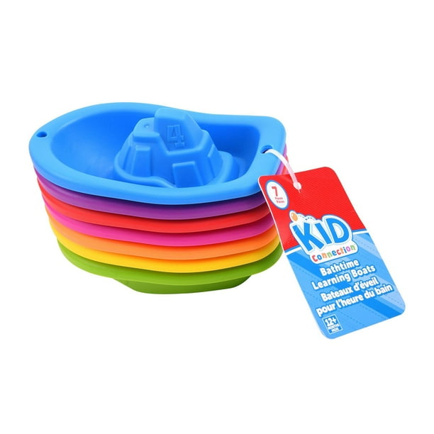 Bateaux empilables Jouet de bain kid connection 7 pièces Coloré, Souple