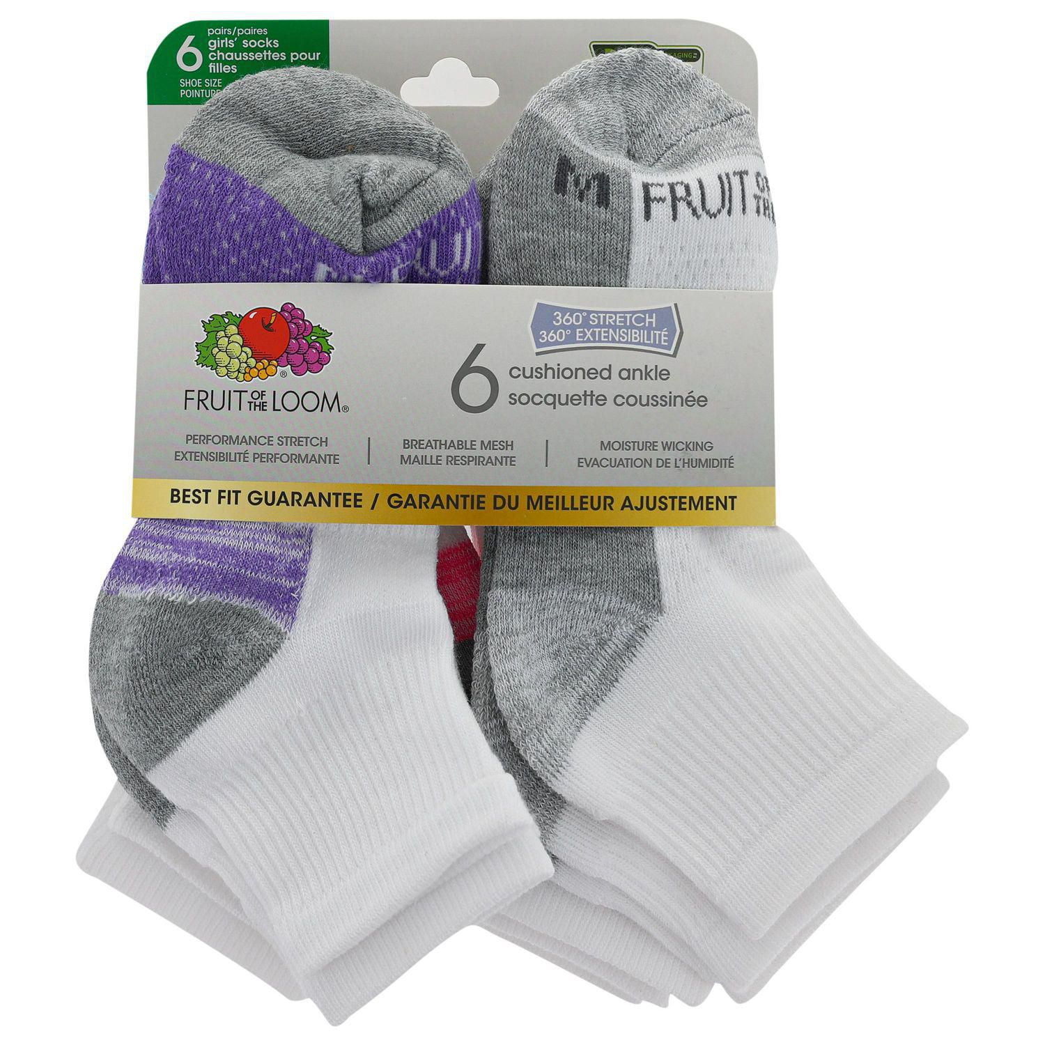 Fruit of the Loom Girls All Day Comfort, Ankle Socks