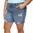 thumbnail image 4 of No Boundaries Plus Women's Frayed Hem Short, 4 of 6