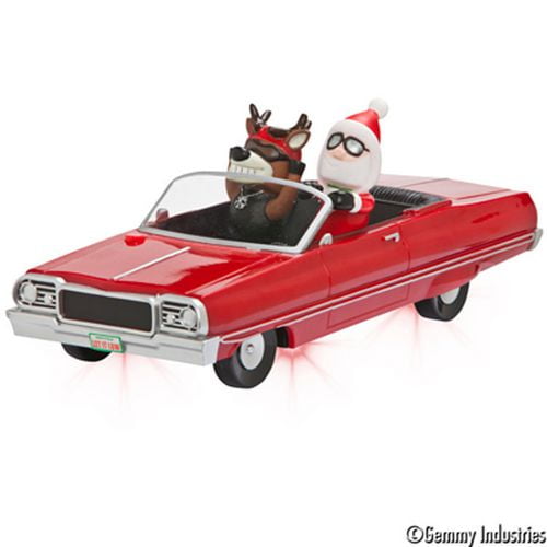 Père Noël cool avec caribou -Low Rider animé