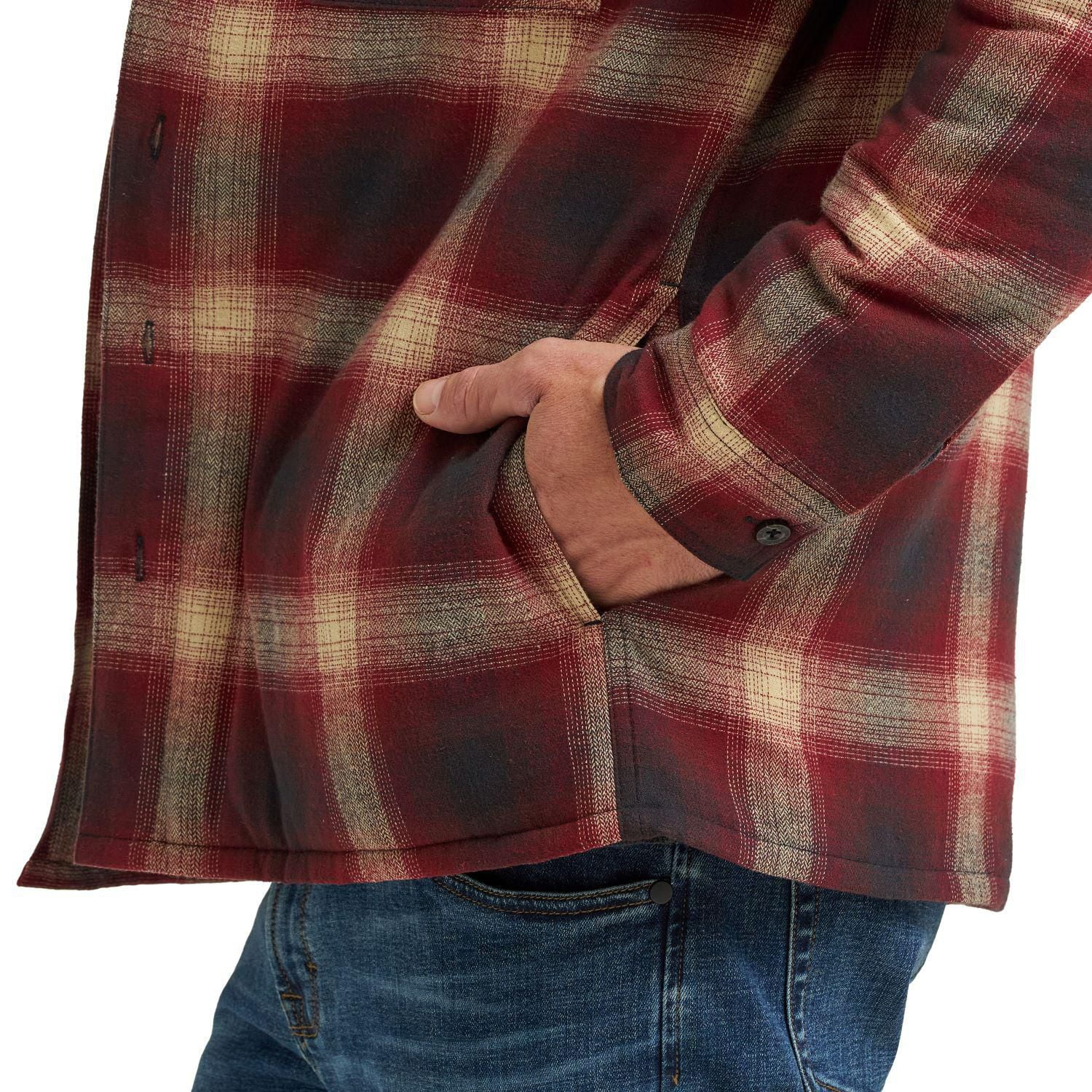 Wrangler Men's Hooded Sherpa Lined Shirt Jacket