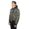 thumbnail image 2 of Dark Black Men's Hooded Bomber Jacket, 2 of 6