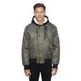 thumbnail image 1 of Dark Black Men's Hooded Bomber Jacket, 1 of 6