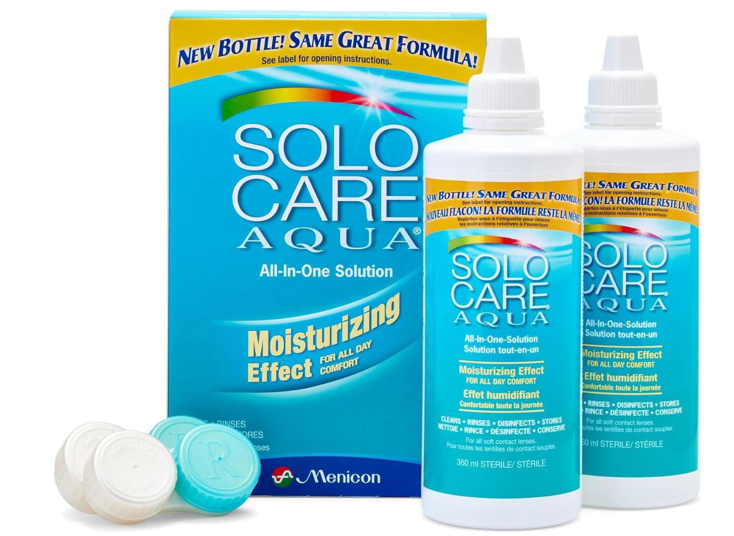 Solocare Aqua All-in-One Soft Contact Lenses Solution 2X360 Twin Pack, All-In-One Solution