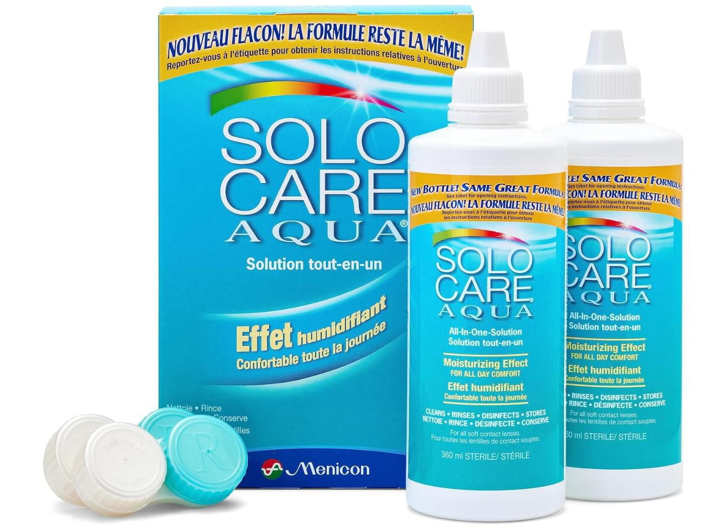 Solocare Aqua All-in-One Soft Contact Lenses Solution 2X360 Twin Pack, All-In-One Solution