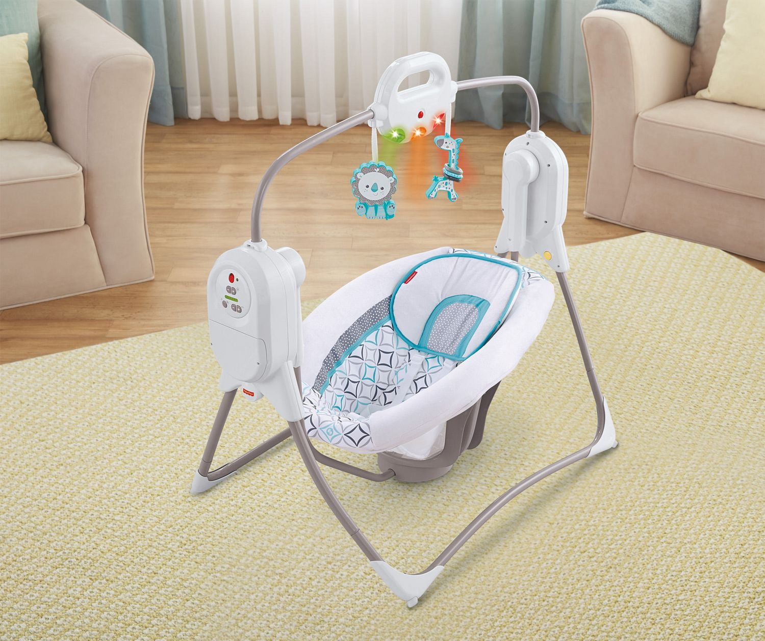 Fisher Price Twinkling Lights SpaceSaver Baby Cradle n Swing