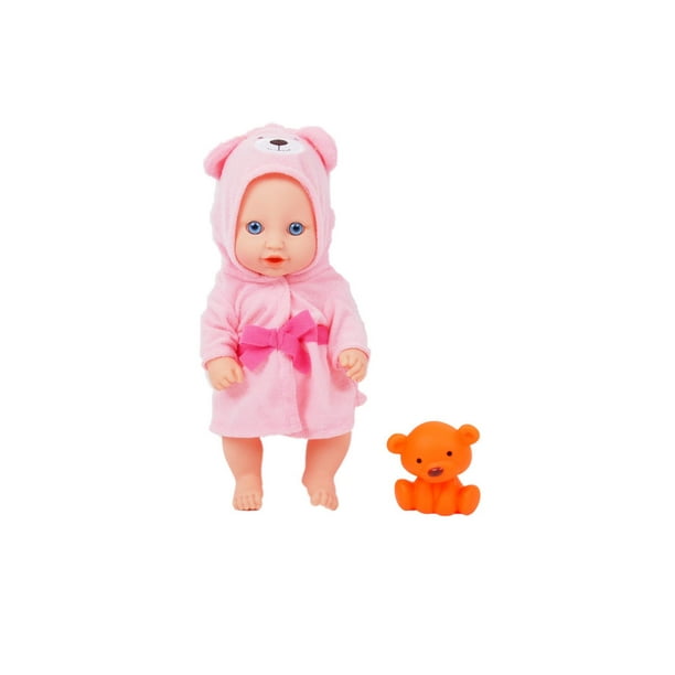 Poupée bébé en vinyle avec peignoir ours de My Sweet Baby