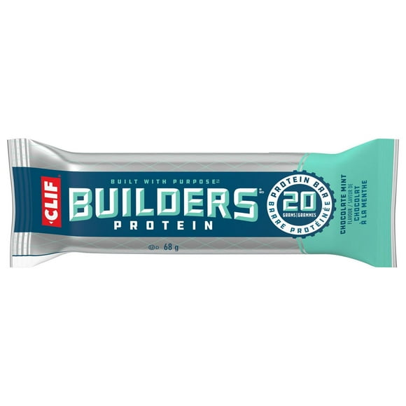 CLIF BUILDERS barres protéinées, saveur de chocolat à la menthe, 20 g de protéines par barre, préparé au canada, sans édulcorants artificiels 68 g