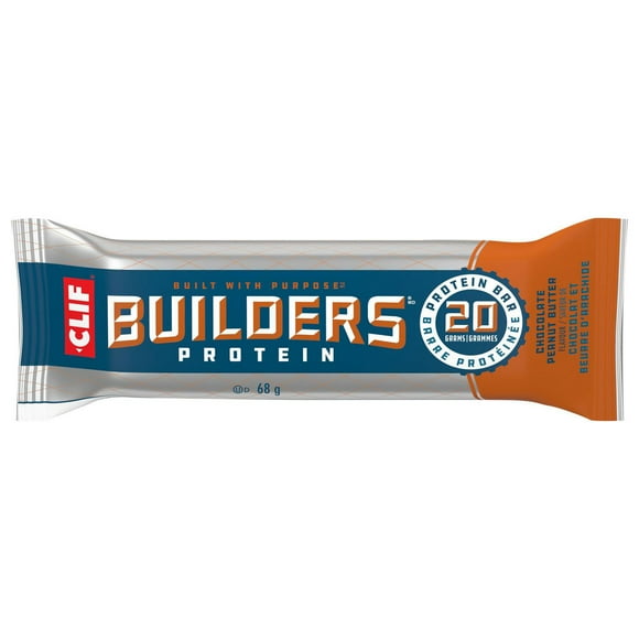 CLIF BUILDERS barres protéinées, saveur de chocolat et beurre d'arachide, 20 g de protéines par barre, préparé au canada, sans édulcorants artificiels 68 g
