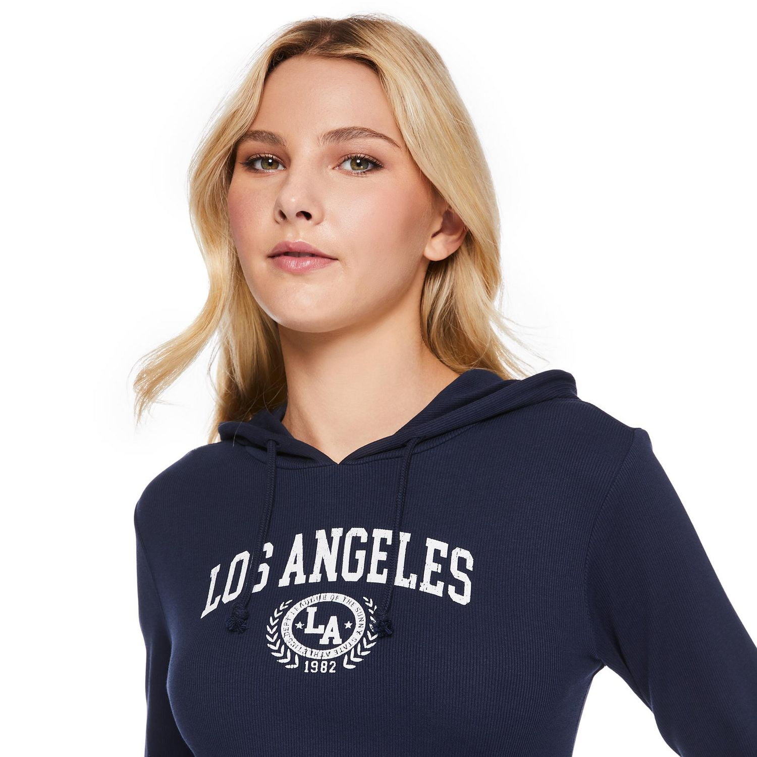 No Boundaries Women's Rib Hoodie Dress