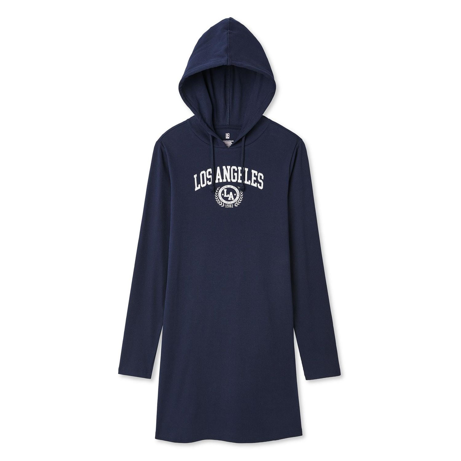 No Boundaries Women's Rib Hoodie Dress