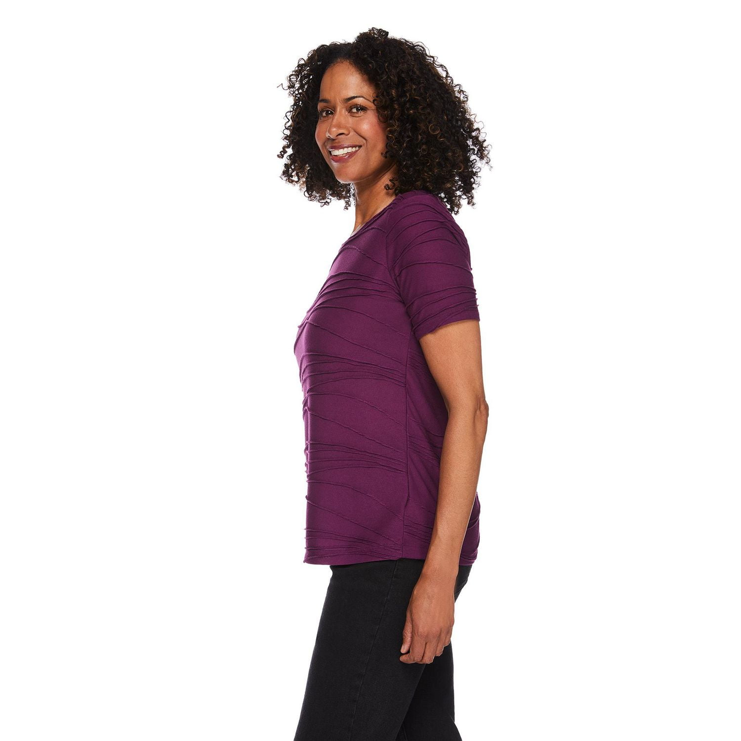 T-shirt à motif ondulé Iyla pour femmes Tailles P-TTG