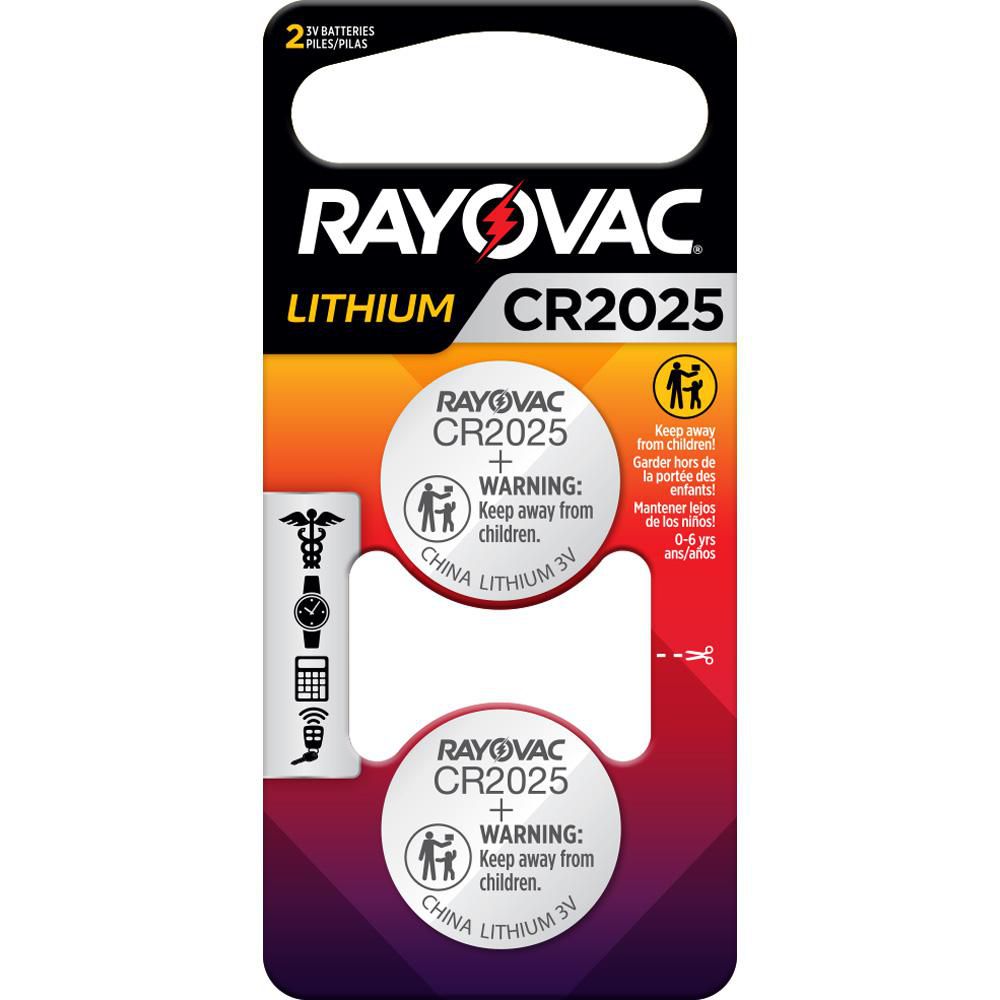 Rayovac Lithium Coin Cell Batteries Size 2025 3V, 2 Pack