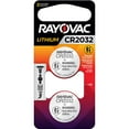 thumbnail image 1 of Rayovac Lithium Coin Cell Batteries Size 2032 3V, 2 Pack, 1 of 2