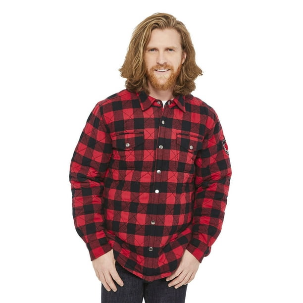Forcefield Hooded Cotton Flannel Work Shirt with Snap Front
