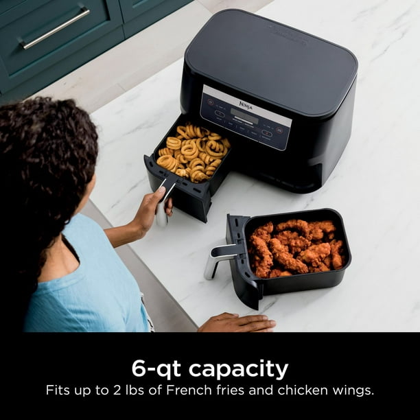 Ninja Foodi 6-in-1 8 qt. 2-Basket Air Fryer 8-Quart Dual Zone Feature Gray  Air Fryer in the Air Fryers department at