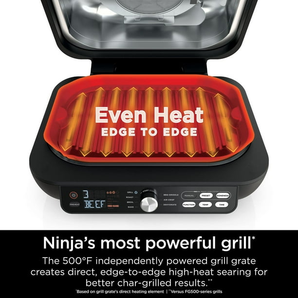 Ninja BG500C, Foodi XL 5-in-1 Indoor Grill with 4-Quart (3.8L) Air Fry –