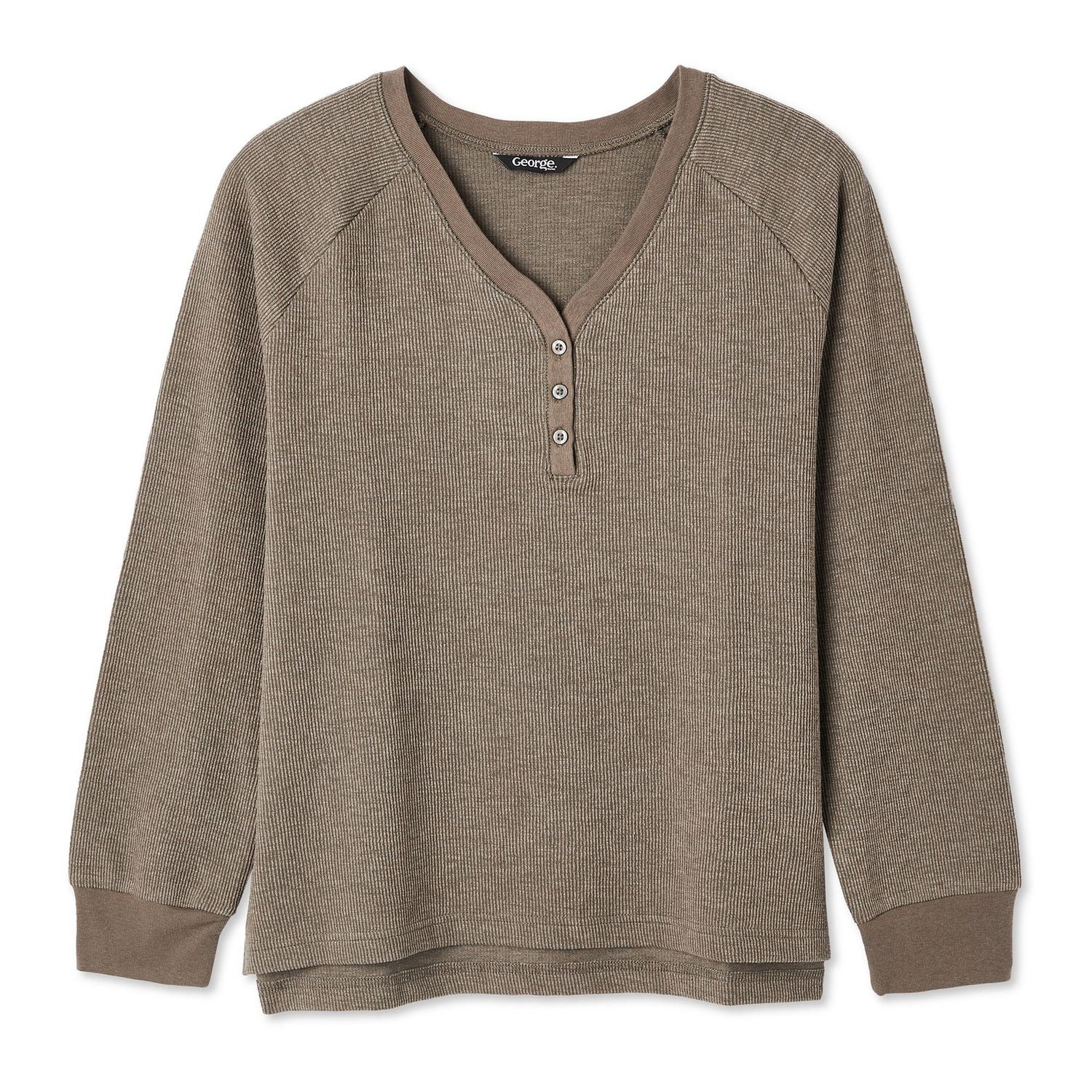 George Women's Rib Henley Tee, Sizes XS-XXL