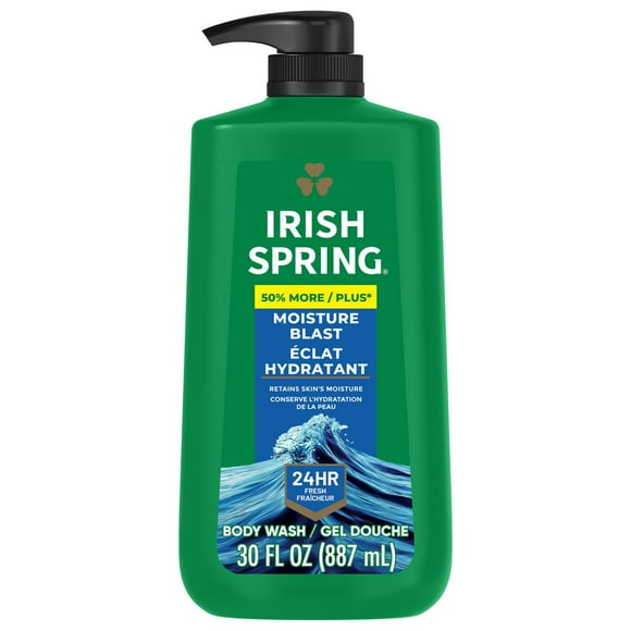 Irish Spring Moisture Blast Nettoyant Corporel Hydratant pour Hommes, 887 ml