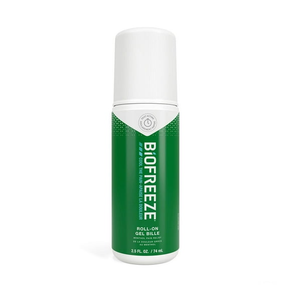 Biofreeze, Roll-on, Soulagement pénétrant de la douleur pour les muscles endoloris, l'arthrite, les maux de dos et les articulations douloureuses, à action rapide, durable, formule menthol, 74 ml