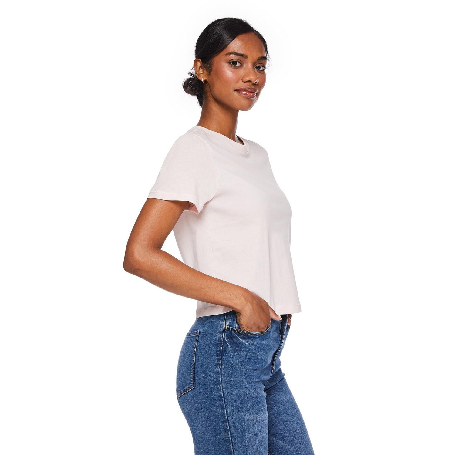 T-shirt raccourci George pour femmes Tailles TP–TTG