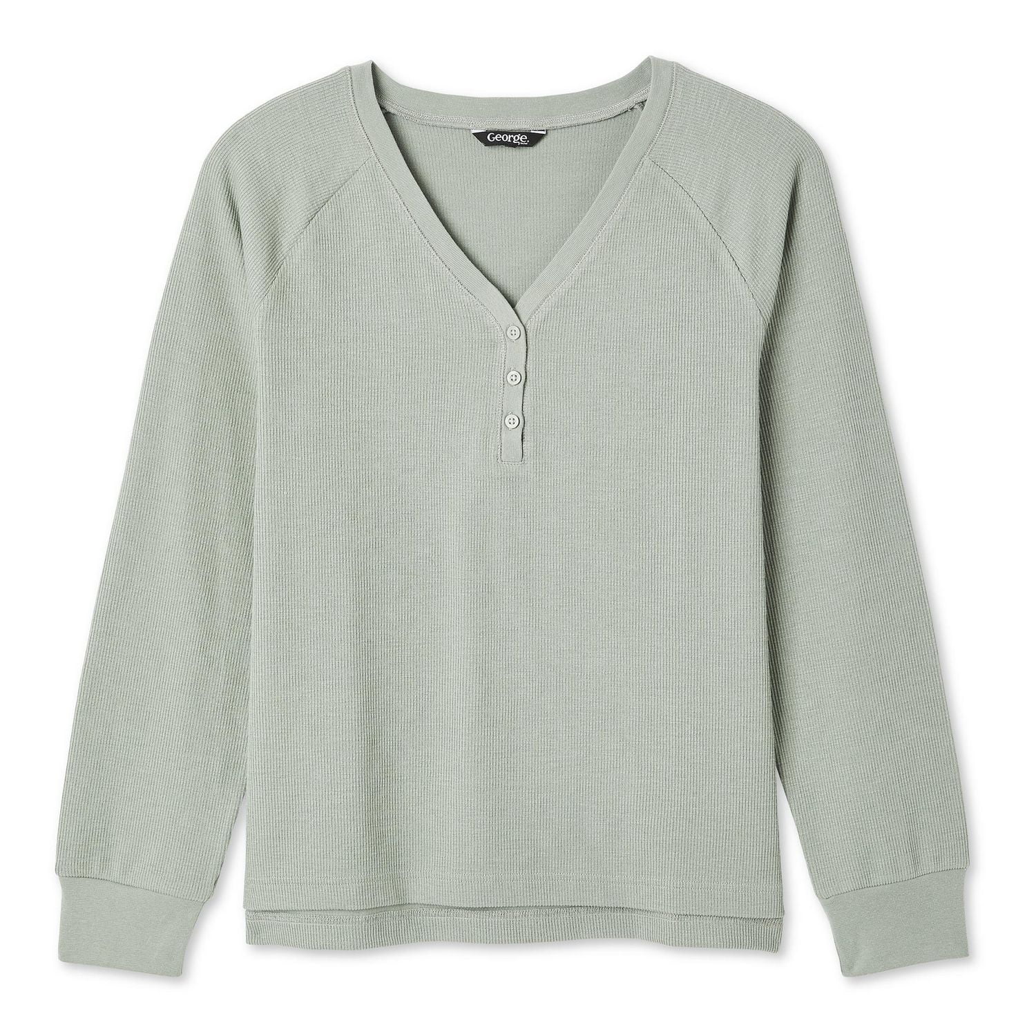 George Women's Rib Henley Tee, Sizes XS-XXL