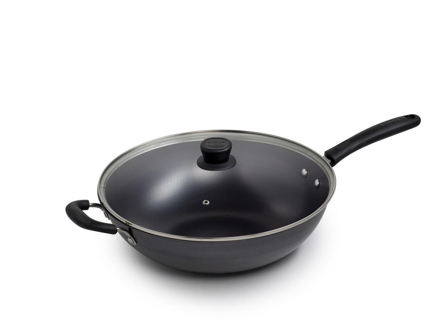 Supor 34CM Carbon Steel Wok With Lid 34cm rust proof surface