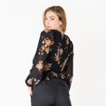thumbnail image 3 of DV L/S smocked bodice blouse with ruffled hem, 3 of 4