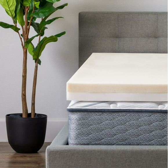 SERTAPEDIC Memory Foam Mattress Topper, Queen, Cooling COPPERGEL, 4 Inch, Off White, Memory Foam Mattress Topper, Queen, 4"