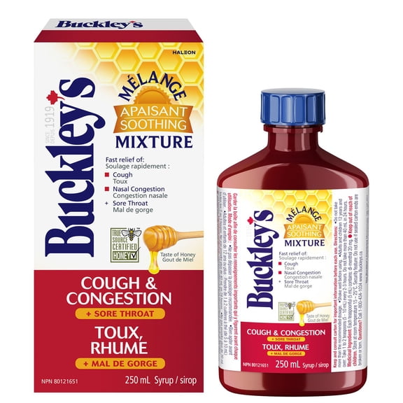 BUCKLEY'S Soothing Mixture Syrup for Cough, Congestion & Sore Throat, 250ml
