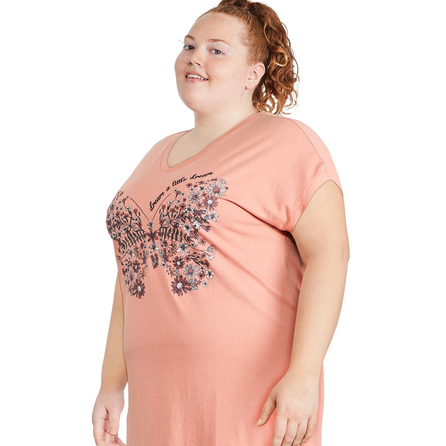 Chemise de nuit avec encolure en V George Plus pour femmes Tailles 1X-4X